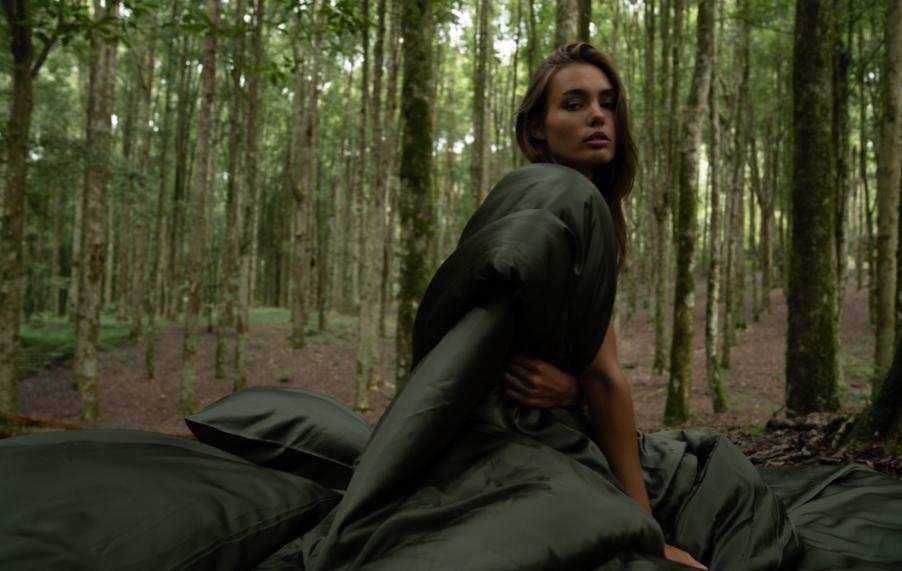 Closed-Loop Production bedding fabric in a sustainable forest setting