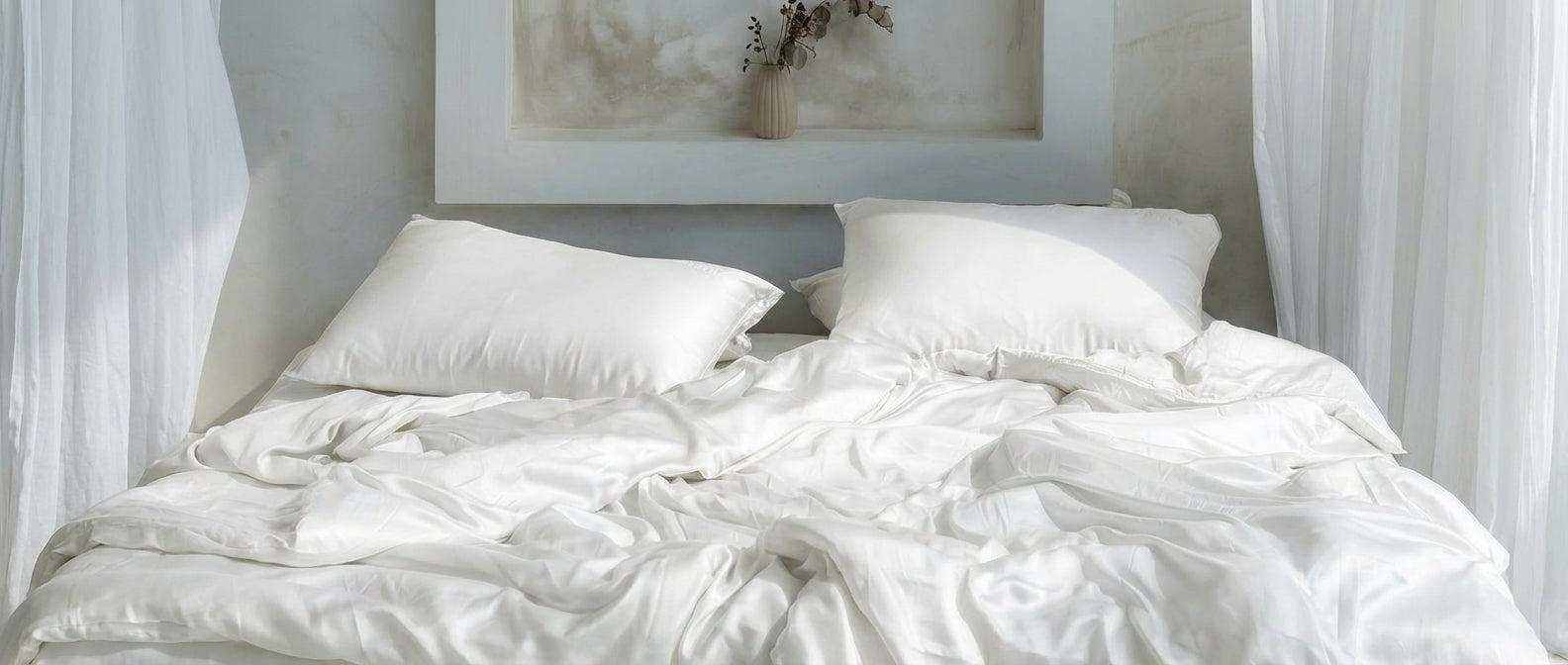 How often to wash sheets with clean white bedding and fresh pillows