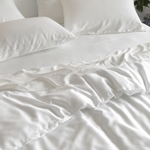 MyntBalance™ temperature balancing duvet cover made from soft, breathable 100% TENCEL™ lyocell with hidden button closure and internal corner ties for year-round comfort