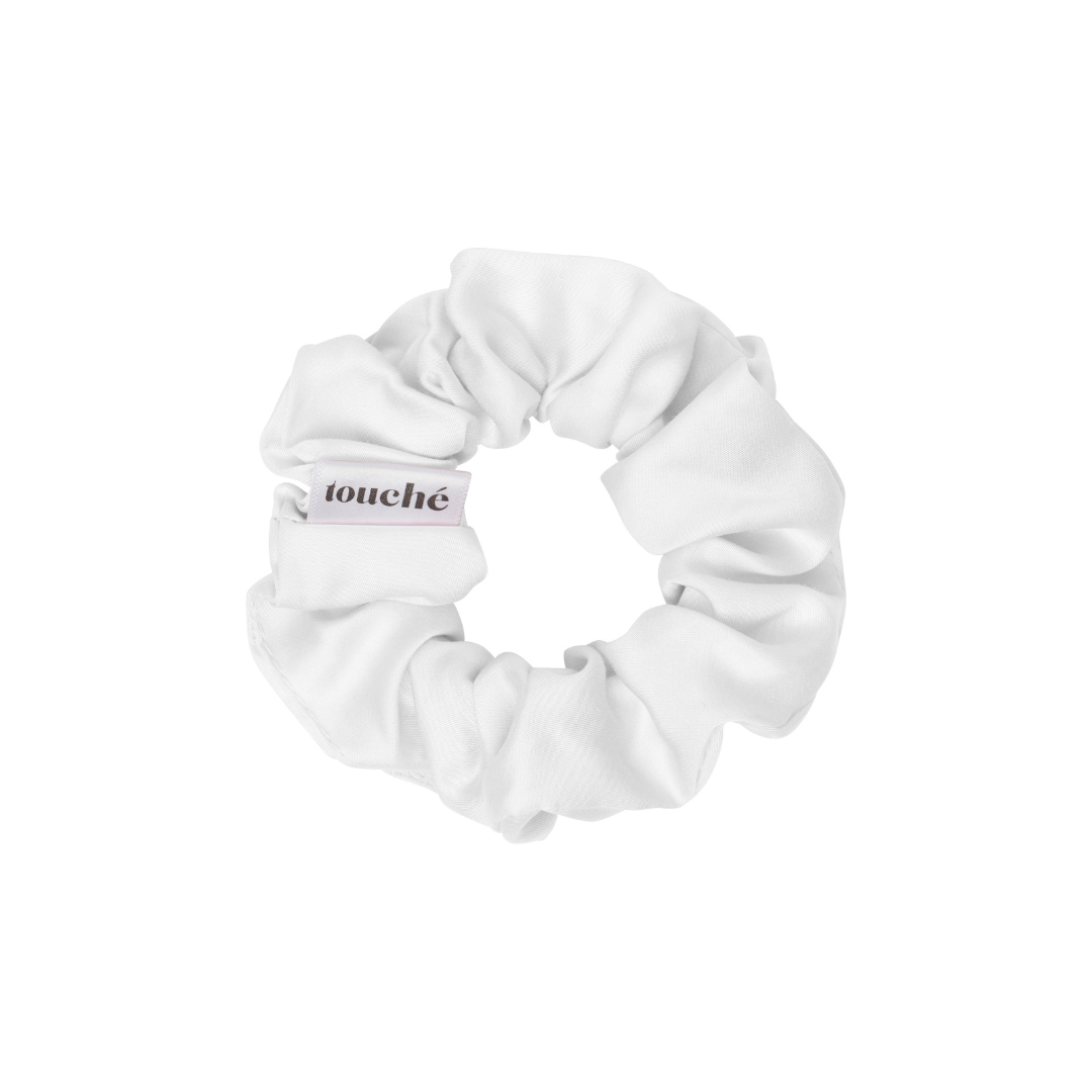 Vegan Silk Scrunchies - White