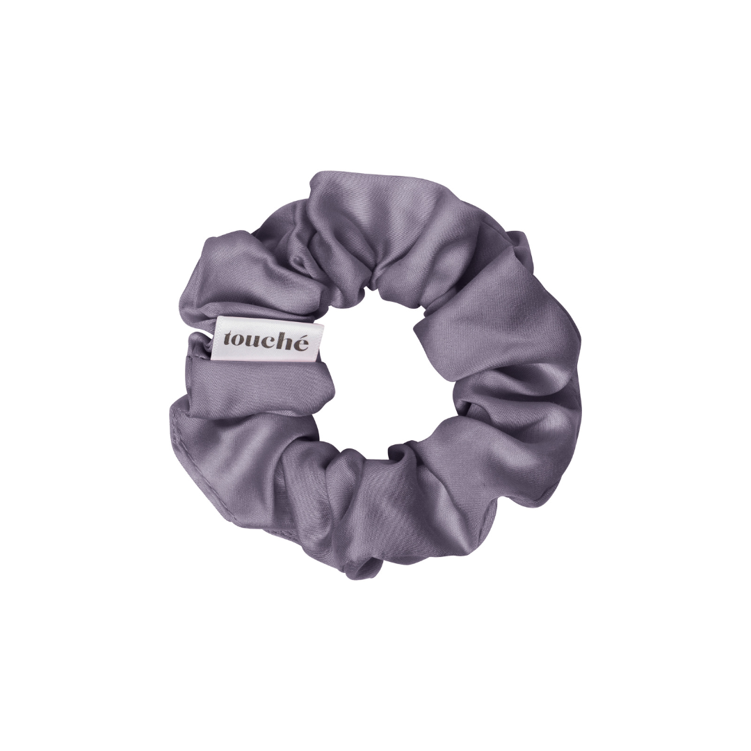 Vegan Silk Scrunchies - Charcoal