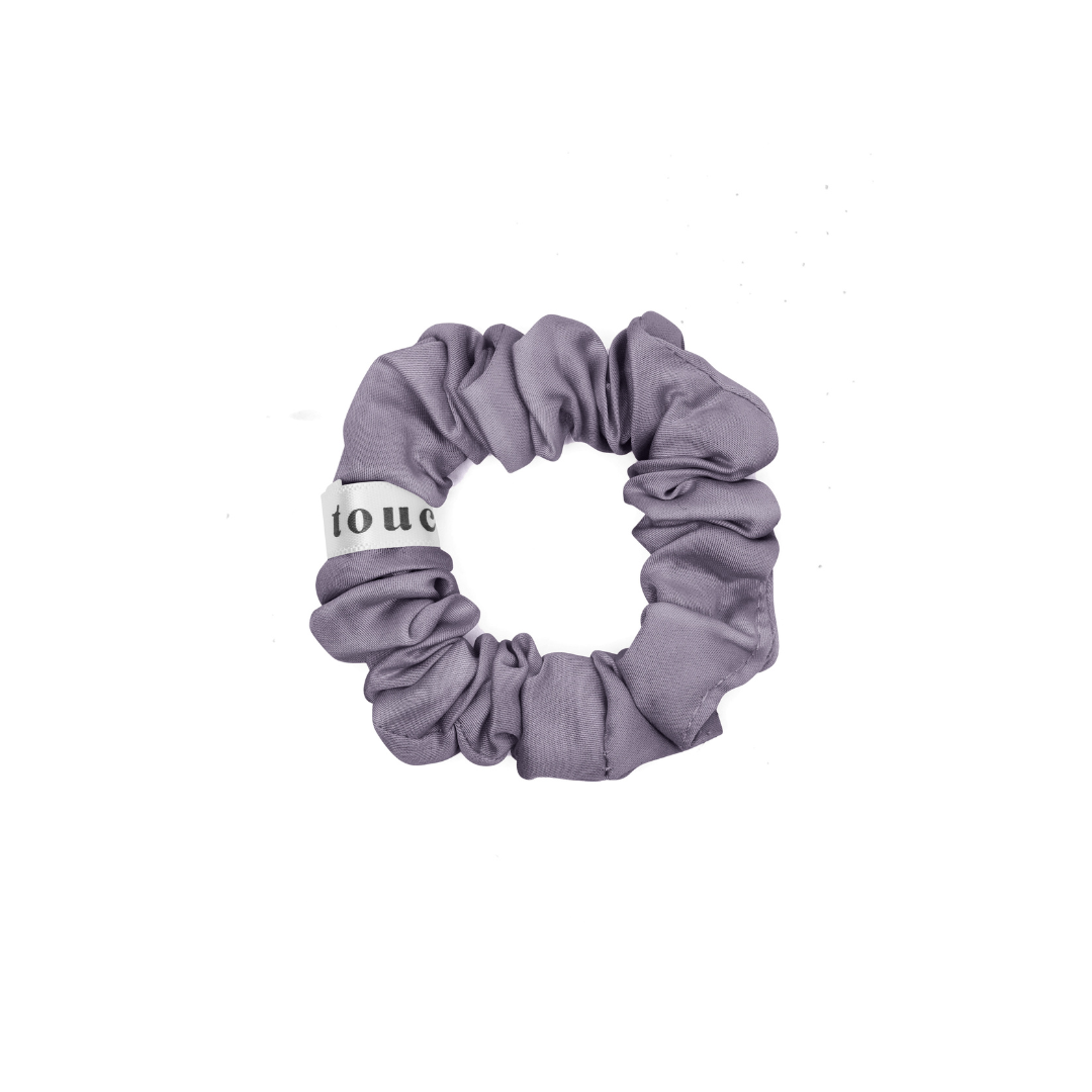 Vegan Silk Scrunchies - Charcoal