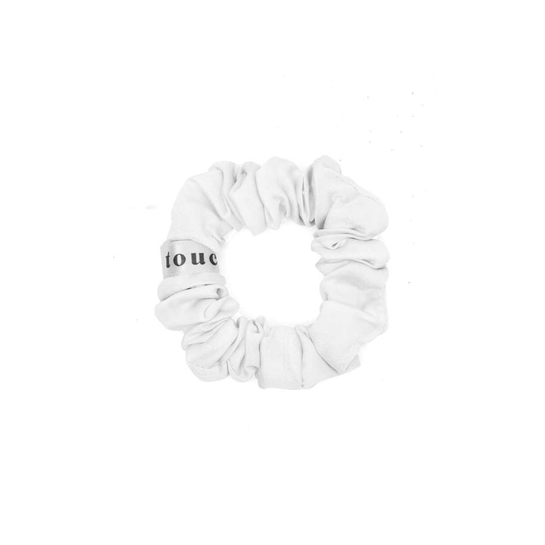 Vegan Silk Scrunchies - White