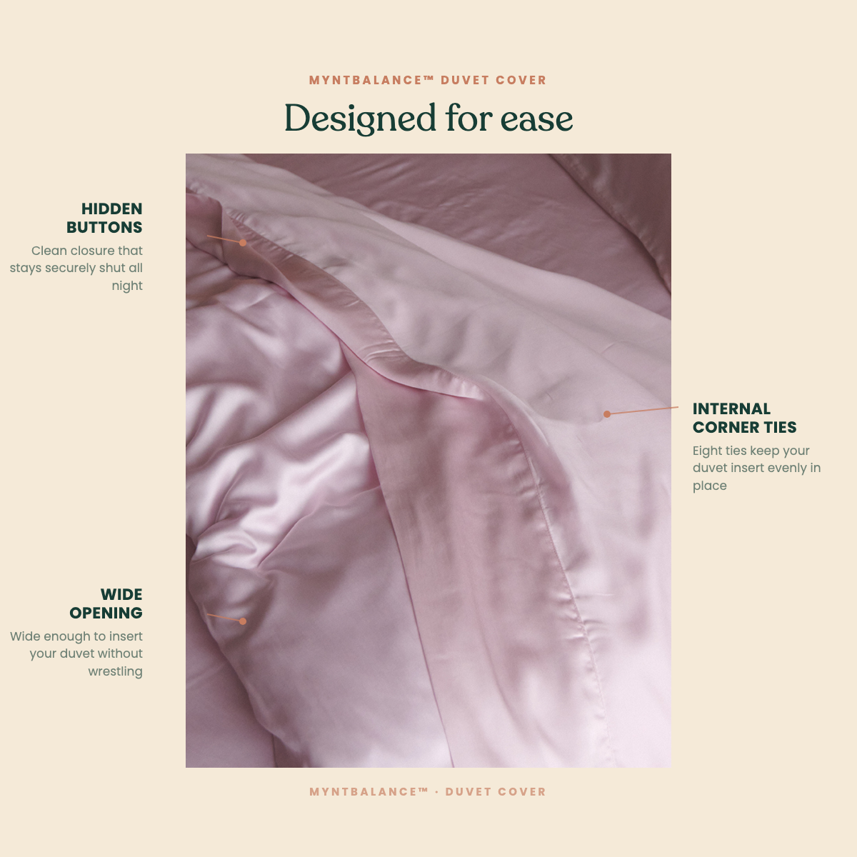 MyntBalance temperature balancing duvet cover made of soft breathable TENCEL lyocell fabric