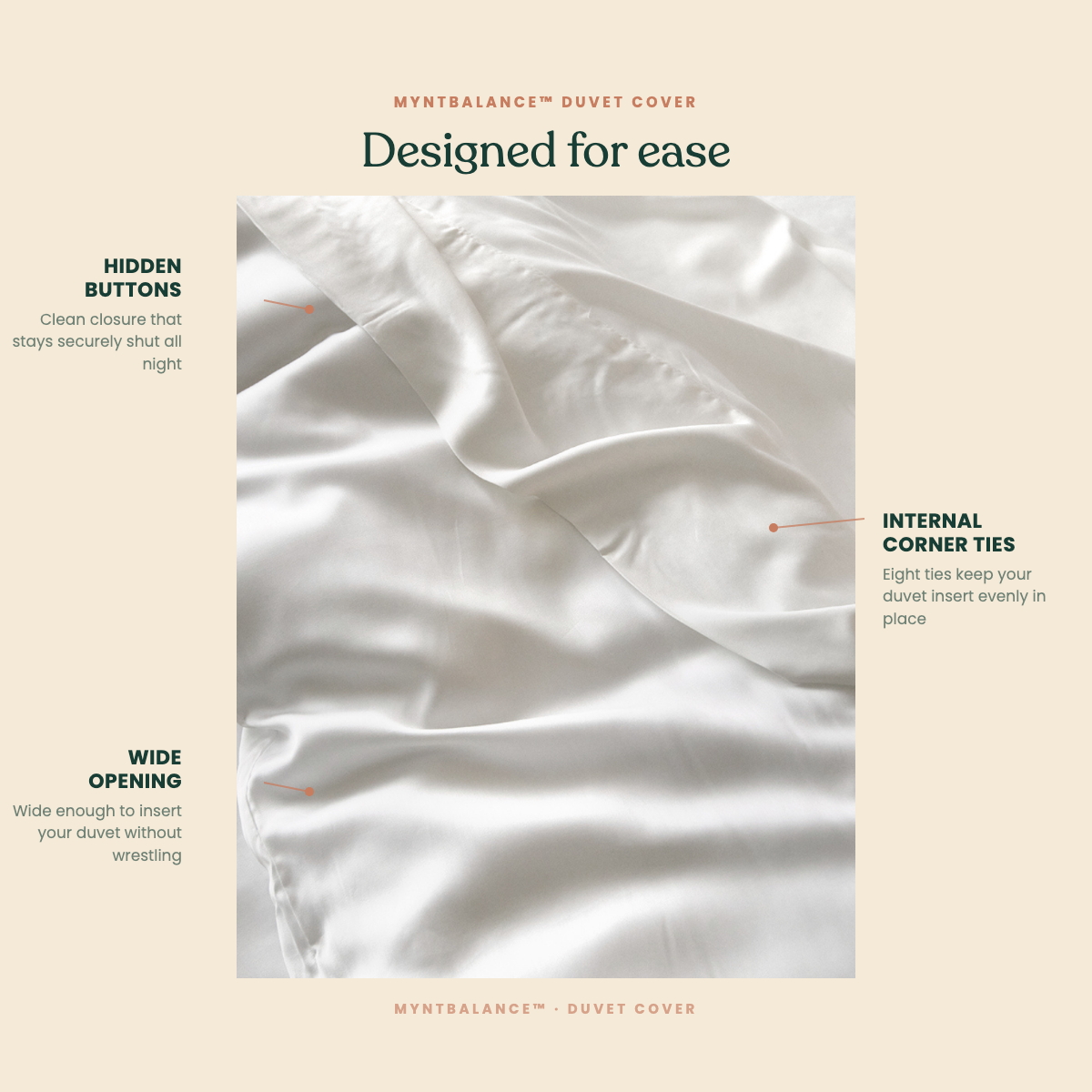 MyntBalance™ temperature balancing duvet cover made from soft breathable TENCEL™ lyocell fabric
