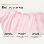 MyntBalance™ temperature balancing fitted sheet made of breathable 100% TENCEL™ lyocell with deep pockets and reinforced straps on a bed