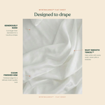MyntBalance™ temperature balancing flat sheet made of soft, breathable TENCEL™ lyocell fabric draped neatly on a bed