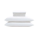 The Mynt Lab MyntFusion™ Complete Sheet Set (4-Piece)—two pillows, a flat sheet, a fitted sheet, and two pillowcases—are neatly stacked against a plain white background.