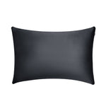 The Mynt Lab Pillowcase, rectangular and black with a smooth satin-like finish, is shown against a white background - designed to reduce frizz and elevate your beauty sleep.
