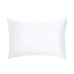 A plain white rectangular Pillowcase on a light grey background, perfect for beauty sleep and waking up to hydrated skin.