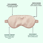 MyntFusion Classic Sleep Mask lightweight cooling fabric adjustable strap and travel pouch