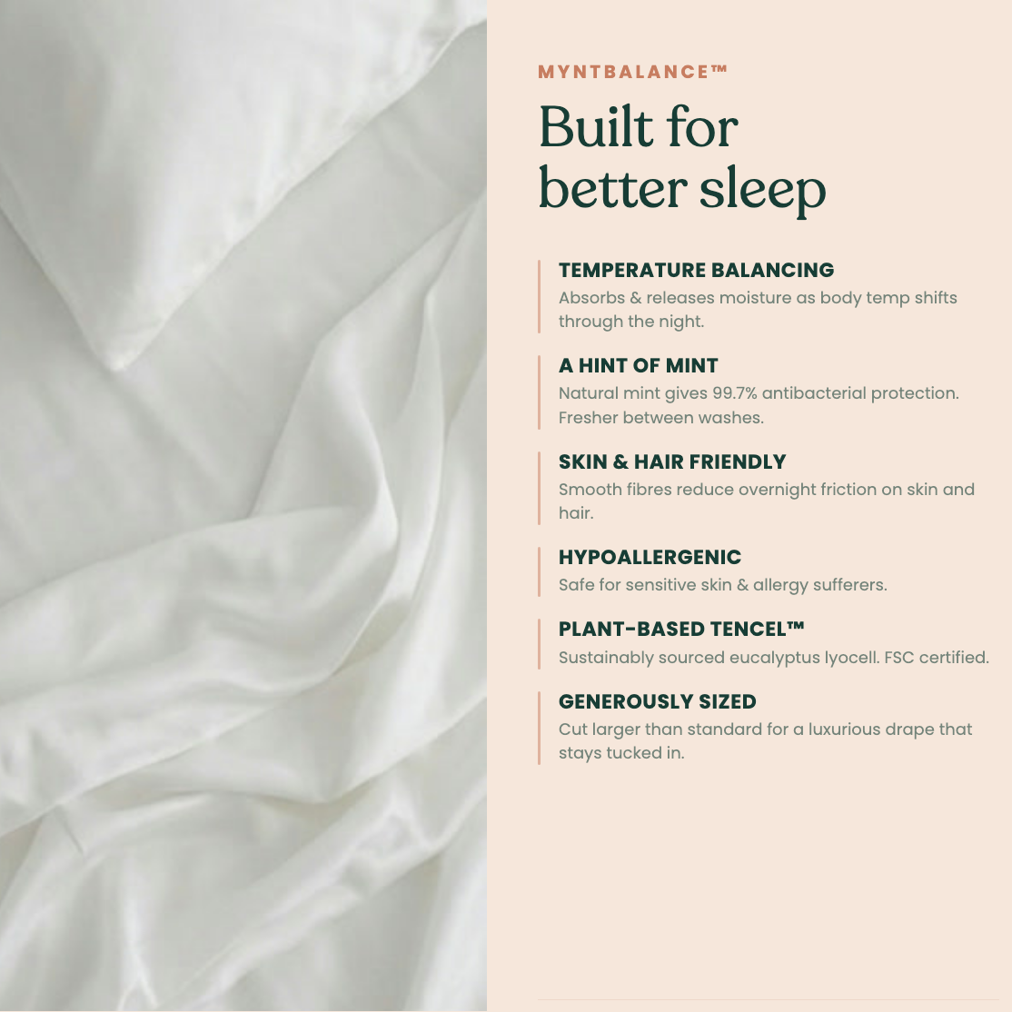 MyntBalance benefits - Snow - Built for better sleep