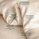 Textured fabric with features highlighted on a beige background