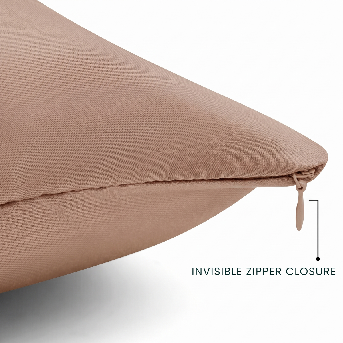 MyntBalance™ temperature balancing pillowcase made from breathable, moisture-wicking TENCEL™ lyocell with hidden zipper closure
