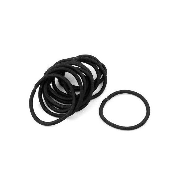 Set of black rubber bands on a white background