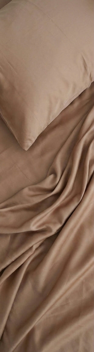 MyntBalance Latte colourway TENCEL lyocell bedding
