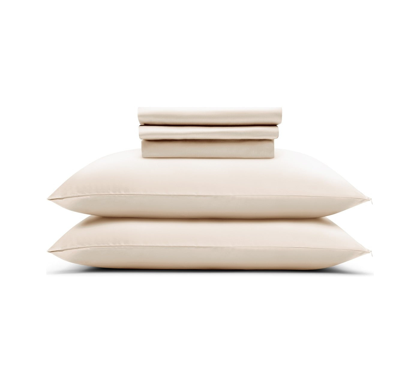 MyntFusion™ Complete Sheet Set in Sand: the whole set: fitted sheet, flat sheet and two pillowcases