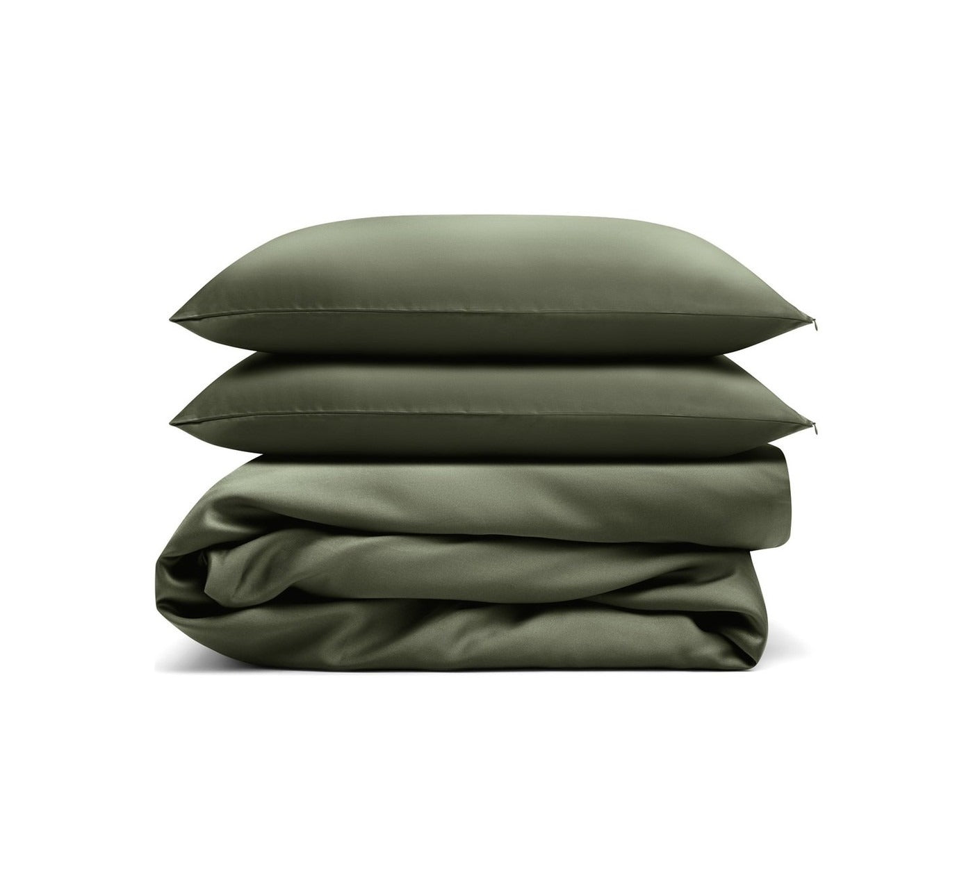 MyntFusion™ Duvet Cover Set in Olive Green: the whole set: duvet cover and two pillowcases